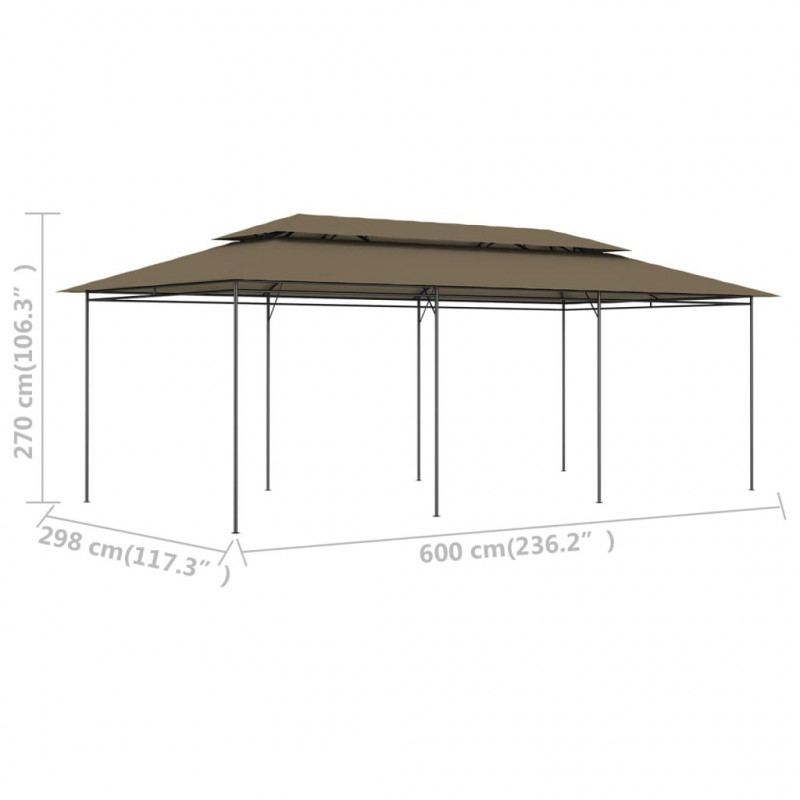 Altana, 600x298x270 cm, taupe, 180 g/m²