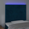 Zagłówek do łóżka z LED ciemnoniebieski, 90x5x118/128 cm