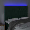 Zagłówek do łóżka z LED, ciemnozielony, 160x7x118/128 cm