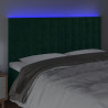 Zagłówek do łóżka z LED, ciemnozielony, 160x5x118/128 cm