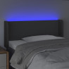 Zagłówek do łóżka z LED, ciemnoszary, 83x16x78/88 cm, tkanina