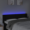 Zagłówek do łóżka z LED, czarny, 147x16x78/88 cm, tkanina