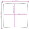 Żagiel przeciwsłoneczny, 160 g/m², ciemnozielony, 4x4 m, HDPE