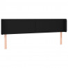 Zagłówek do łóżka z LED, czarny, 203x16x78/88 cm, tkanina