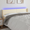 Zagłówek do łóżka z LED, kremowy 163x16x78/88 cm sztuczna skóra