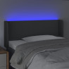 Zagłówek do łóżka z LED, ciemnoszary, 83x16x78/88 cm, tkanina