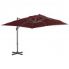 Parasol wiszący na aluminiowym słupku, bordowy, 400x300 cm
