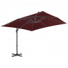 Parasol wiszący na aluminiowym słupku, bordowy, 400x300 cm