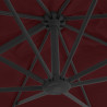 Parasol wiszący na aluminiowym słupku, bordowy, 400x300 cm
