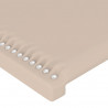 Zagłówek do łóżka z LED, cappuccino, 83x16x78/88 cm, ekoskóra