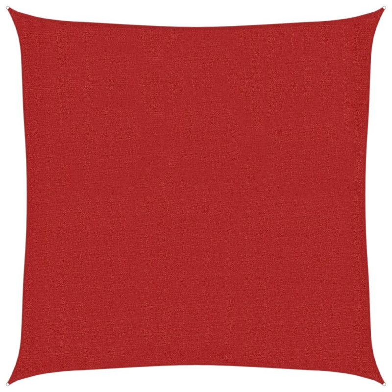 Żagiel przeciwsłoneczny, 160 g/m², czerwony, 2x2 m, HDPE