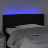 Zagłówek do łóżka z LED, czarny, 103x16x78/88 cm, tkanina
