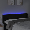 Zagłówek do łóżka z LED, czarny, 147x16x78/88 cm, tkanina