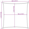 Żagiel przeciwsłoneczny, 160 g/m², czerwony, 2x2 m, HDPE