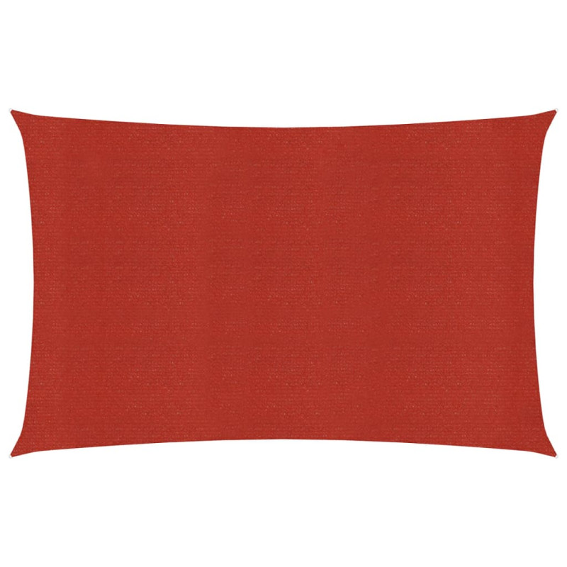 Żagiel przeciwsłoneczny, 160 g/m², czerwony, 2,5x5 m, HDPE