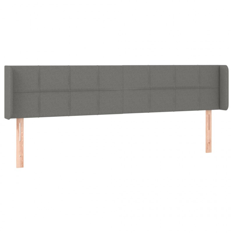 Zagłówek do łóżka z LED, ciemnoszary, 183x16x78/88 cm, tkanina