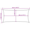 Żagiel przeciwsłoneczny, 160 g/m², czerwony, 2,5x5 m, HDPE