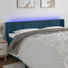 Zagłówek do łóżka z LED ciemnoniebieski 183x16x78/88 cm aksamit