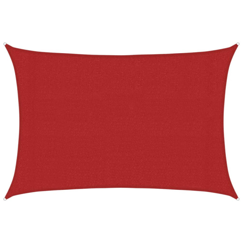 Żagiel przeciwsłoneczny, 160 g/m², czerwony, 3x4,5 m, HDPE