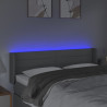 Zagłówek do łóżka z LED, jasnoszary, 147x16x78/88 cm, tkanina