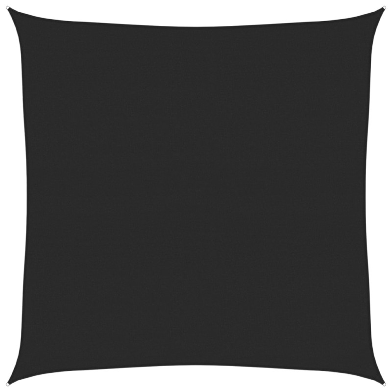 Żagiel przeciwsłoneczny, 160 g/m², czarny, 5x5 m, HDPE