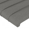 Zagłówek do łóżka z LED, ciemnoszary, 203x16x78/88 cm, tkanina