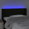 Zagłówek do łóżka z LED, czarny, 83x16x78/88 cm, tkanina