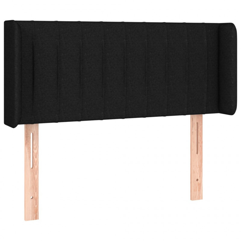 Zagłówek do łóżka z LED, czarny, 93x16x78/88 cm, tkanina