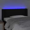 Zagłówek do łóżka z LED, czarny, 93x16x78/88 cm, tkanina