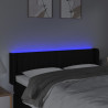 Zagłówek do łóżka z LED, czarny, 147x16x78/88 cm, tkanina