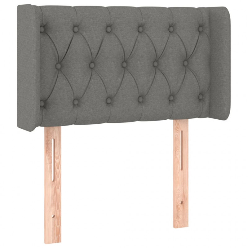 Zagłówek do łóżka z LED, ciemnoszary, 83x16x78/88 cm, tkanina