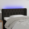 Zagłówek do łóżka z LED, czarny, 93x16x78/88 cm, tkanina