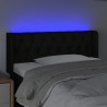 Zagłówek do łóżka z LED, czarny, 103x16x78/88 cm, tkanina