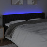 Zagłówek do łóżka z LED, czarny, 183x16x78/88 cm, tkanina