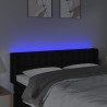 Zagłówek do łóżka z LED, czarny, 147x16x78/88 cm, tkanina