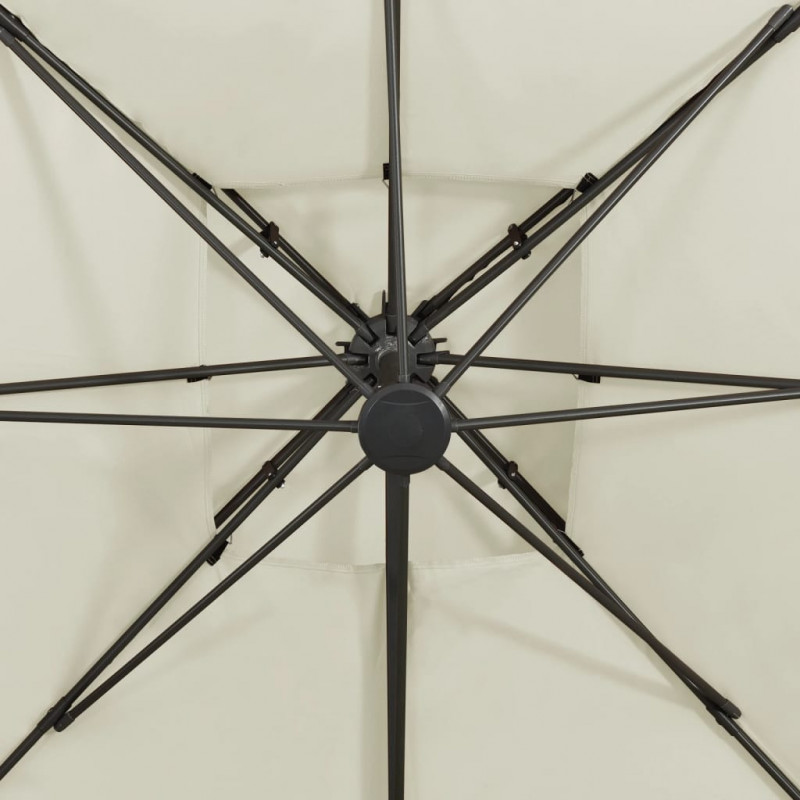 Parasol ogrodowy Cantilever z podwójnym blatem 300x300 cm, piaskowy