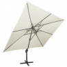 Parasol ogrodowy Cantilever z podwójną górą, piaskowy, 400x300 cm