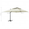 Parasol ogrodowy Cantilever z podwójną górą, piaskowy, 400x300 cm