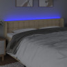 Zagłówek do łóżka z LED, kremowy, 203x16x78/88 cm, tkanina