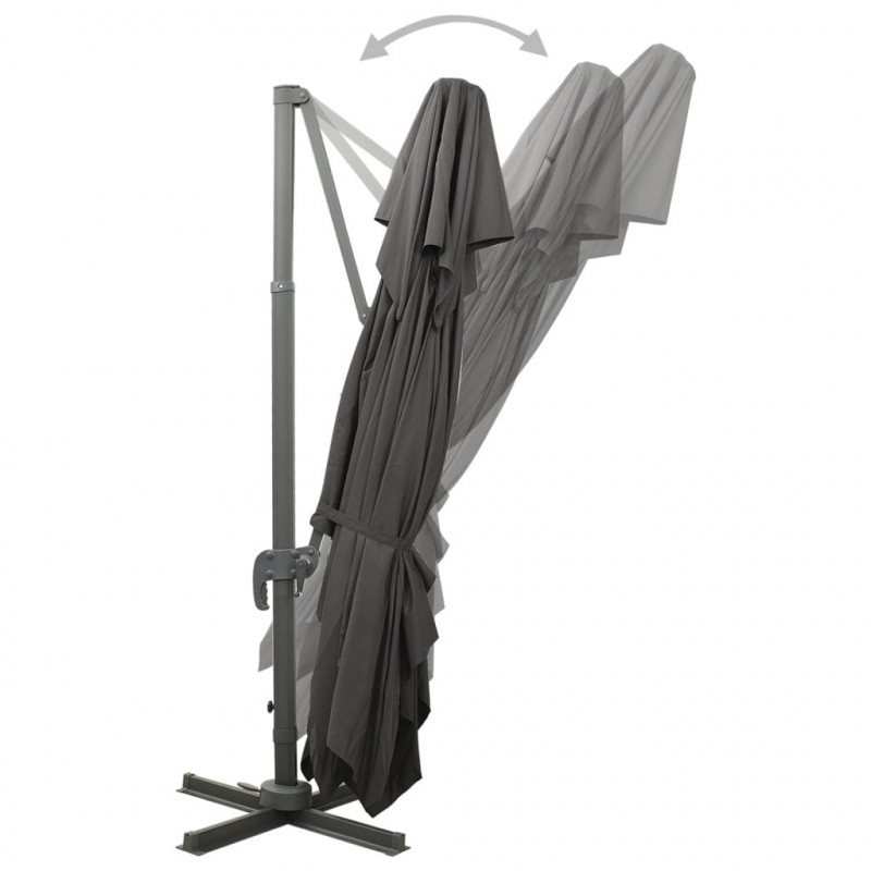 Parasol ogrodowy Cantilever z podwójnym blatem, antracytowy 400x300 cm