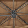 Parasol wiszący z podwójną czaszą, 400x300 cm, taupe