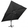 Parasol ogrodowy Cantilever z podwójnym blatem, czarny, 400x300 cm