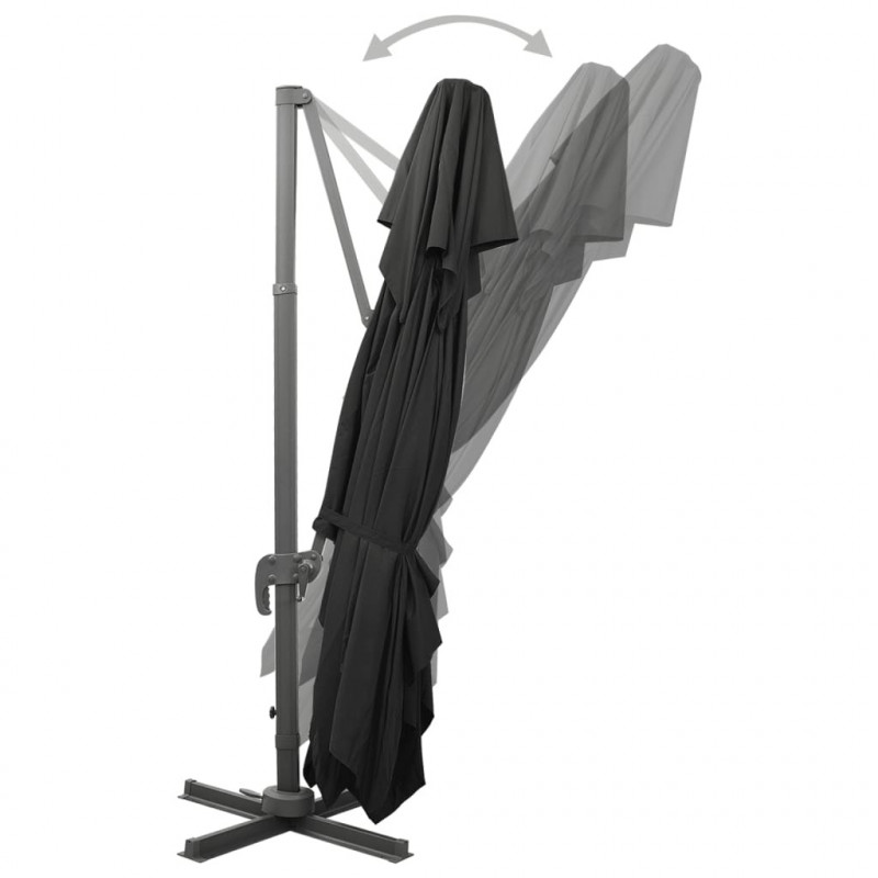 Parasol ogrodowy Cantilever z podwójnym blatem, czarny, 400x300 cm