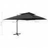 Parasol ogrodowy Cantilever z podwójnym blatem, czarny, 400x300 cm