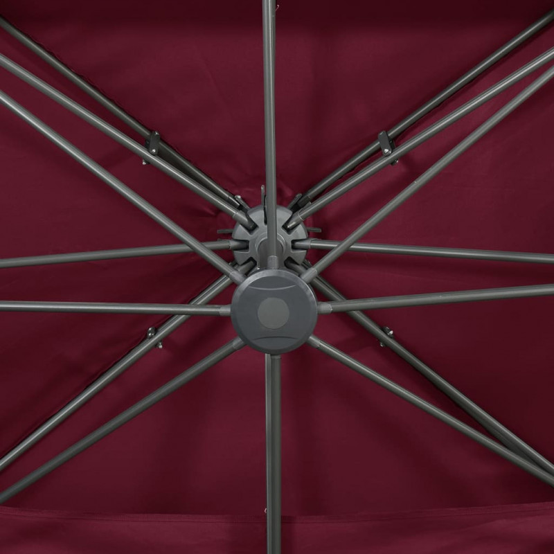 Parasol ogrodowy Cantilever z podwójnym blatem Bordeaux Red 400x300 cm