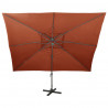 Parasol ogrodowy Cantilever z podwójnym blatem, terakota 400x300 cm