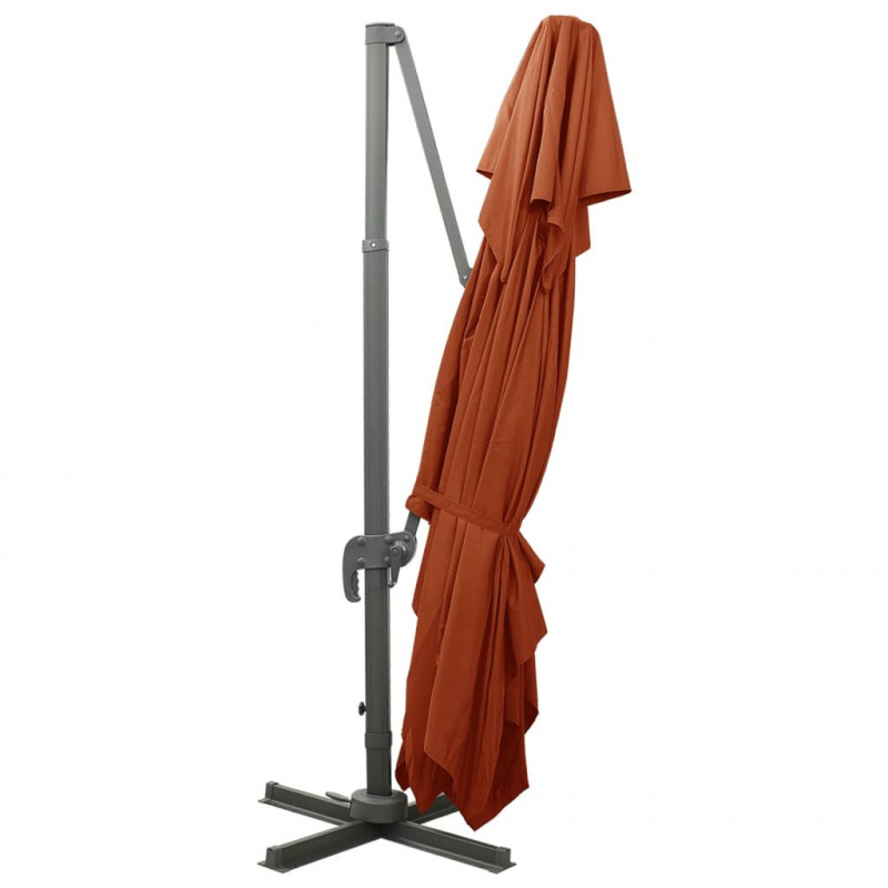 Parasol ogrodowy Cantilever z podwójnym blatem, terakota 400x300 cm