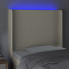 Zagłówek do łóżka z LED kremowy 103x16x118/128cm sztuczna skóra