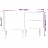 Zagłówek do łóżka z LED kremowy 163x16x118/128cm sztuczna skóra