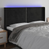 Zagłówek do łóżka z LED, czarny, 163x16x118/128 cm, aksamit